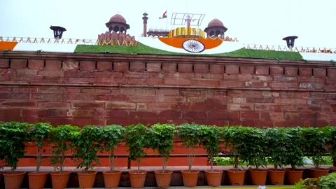 Panoramic View of Red Fort Complex Stock Footage 315831257