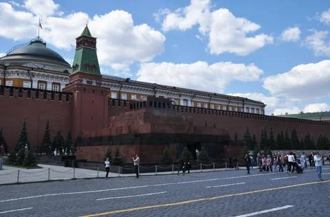 Panoramic view of Red Square and the mausoleum of V.I. Lenin. Stock Photos