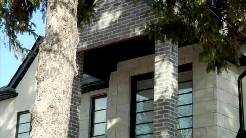 Panoramic View of a Renovated Home’s Second Floor and Gabled Roof Video stock 347155830