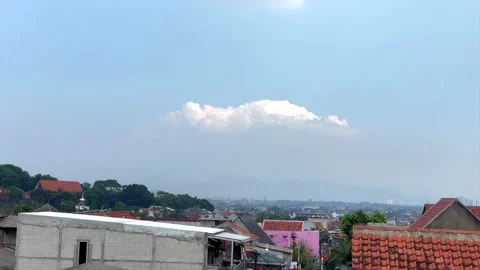 Panoramic view of residential area with blue sky and clouds Stock Footage 339528440