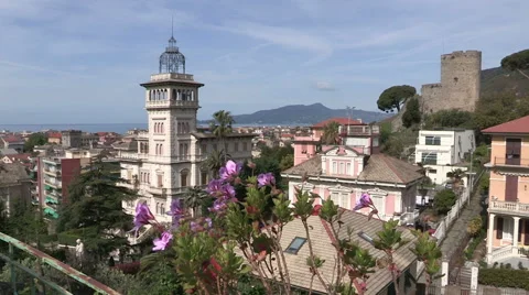 A panoramic view of a residential district in Chiavari Stock Footage 57119914