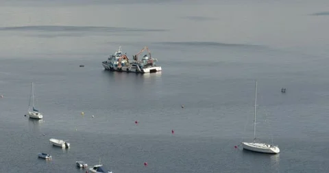 Panoramic view of Ria de Pontevedra, Galicia, Spain Видео 148236095