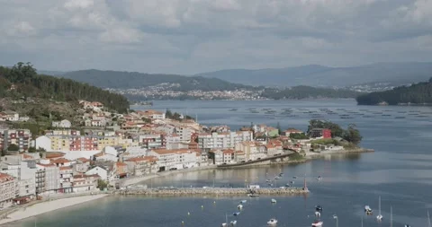 Panoramic view of Ria de Pontevedra, Galicia, Spain Video stock 148236145