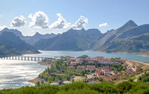 Panoramic View of Riano,Leon,Spain. Stock Photos