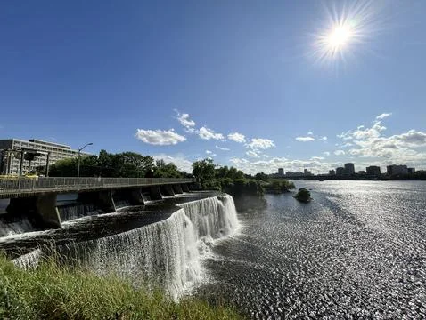 Panoramic View of The Rideau Falls Stock Photos