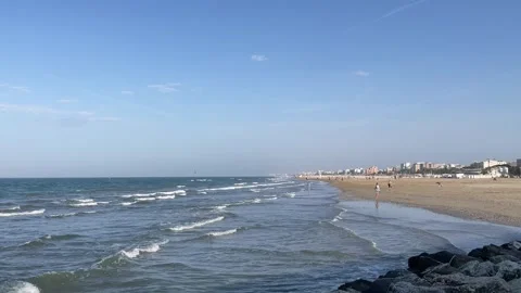 Panoramic view on Rimini seaside Stock Footage 276387628
