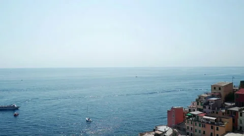 Panoramic view of Riomaggiore city Stock-Footage 62203779