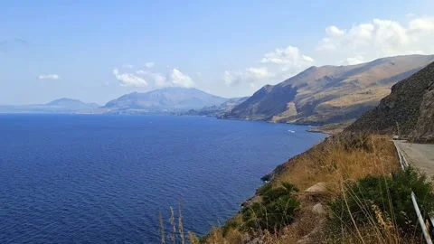 Panoramic view of Riserva dello Zingaro in Sicily 库存影片 277537687
