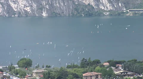 Panoramic view of Riva del Garda  Stock Footage 38519398