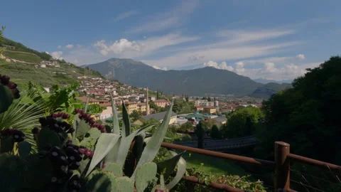 Panoramic view of Riva del Garda, Veneto, Italy Stock Footage 344880090