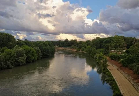 Panoramic view of river from above Stock Photos