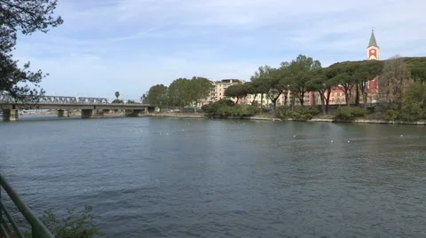 A panoramic view of the river Entella Stock-Footage 57093343