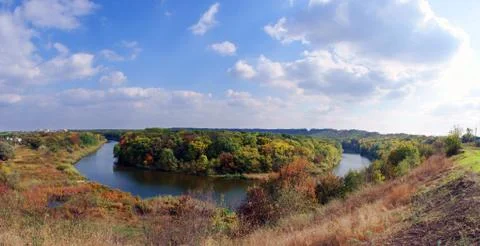 Panoramic view of river Stock Photos
