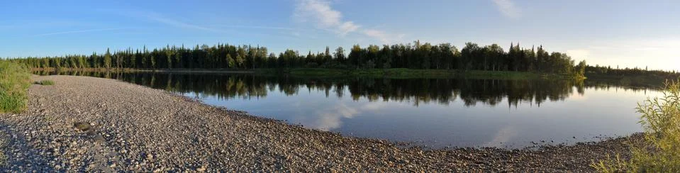 Panoramic view of the river. Stock Photos