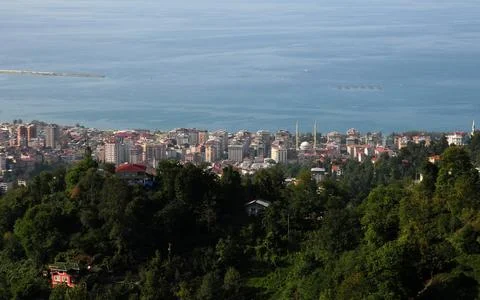 A panoramic view from Rize, Turkey Stock Photos