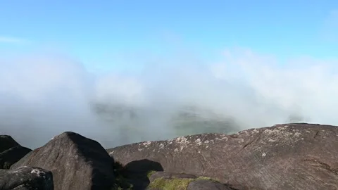Panoramic view at The Roaches in the Peak District National Park 스톡 동영상 153837724