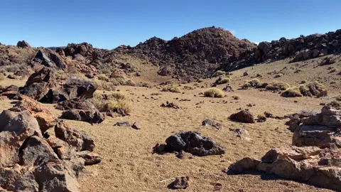 Panoramic view of the rock filled landscape of El Teide Canary Islands Vidéo 196507547