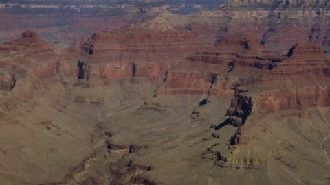 Panoramic view of rocky cliffs and deep desert canyons Stock Footage 329761332