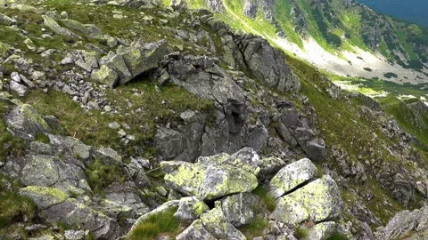 Panoramic view of rocky mountains in Low Tatras Chopok in Slovakia Stock Footage 204739425
