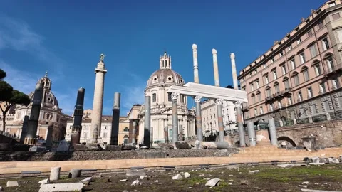 Panoramic View of the Roman Forum Vídeo Stock 326776669