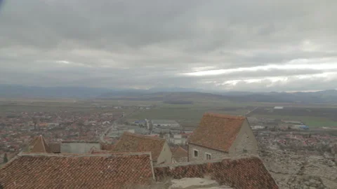 Panoramic view of Romanian Village Stock Footage 146132459
