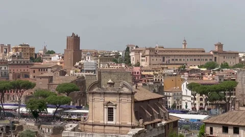 Panoramic View of Rome Italy Vídeo Stock 202322416