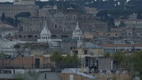 Panoramic view of Rome. Zoom. Stock Footage 72456431
