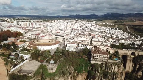 Panoramic view of Ronda during summer Stock Footage 304229090