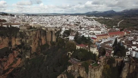 Panoramic view of Ronda during summer Stock Footage 304229165