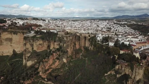 Panoramic view of Ronda during summer Stock Footage 304229167