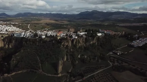 Panoramic view of Ronda during summer Stock Footage 304229176