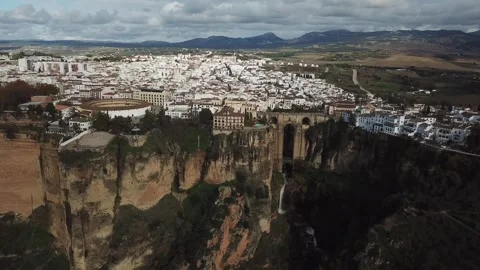Panoramic view of Ronda during summer Stock Footage 304229178