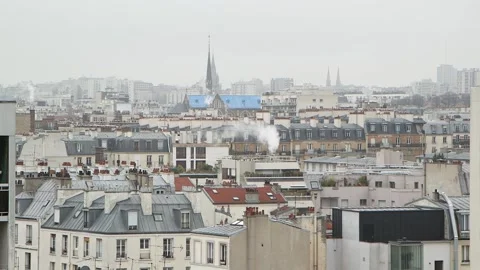 Panoramic view on roofs of Paris Stock Footage 145714861