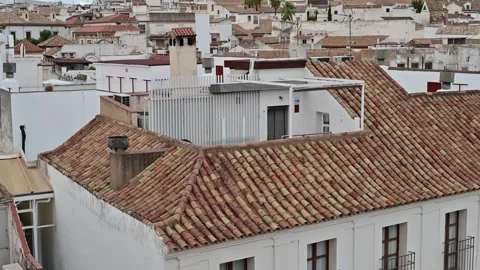 Panoramic view of rooftops in Cordoba, Spain Stock Footage 318725976