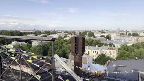 Panoramic view of rooftops skyline and architecture of Saint Petersburg Russia Video stock 315562118