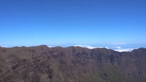 Panoramic view from the Roque de los Muchachos Stock Footage 146074853