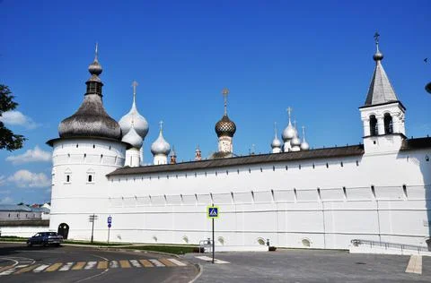 Panoramic view of the Rostov Kremlin. Stock Photos