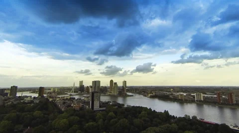 Panoramic view of Rotterdam Stock Footage 66428363