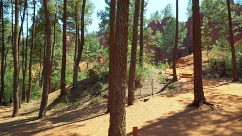 Panoramic view of Roussillon park in Provence Stock Footage 118057567