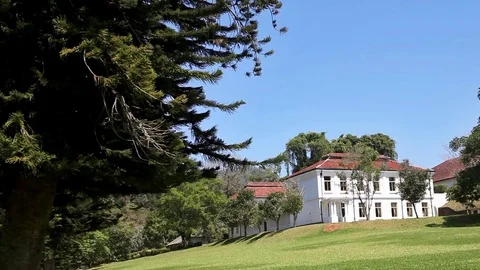 Panoramic view of Royal Botanical King Gardens and museum, Peradeniya, Sri Lanka Stock Footage 83448335
