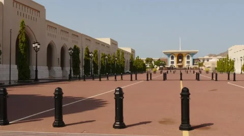 Panoramic view of the Royal Palace of Muscat, Oman Stock Footage 48930486