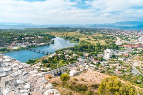 Panoramic View of Rozafa Castle Stock Photos