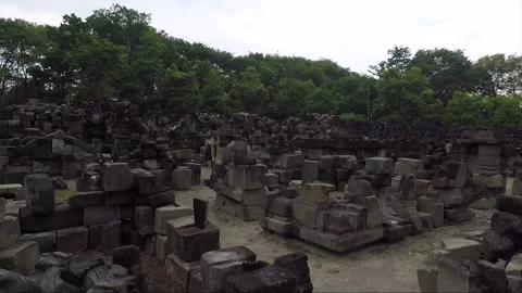 Panoramic View, Ruins of Perwara Temples, Sewu Temple Compound, Java, Indonesia Vídeos de archivo 307135240