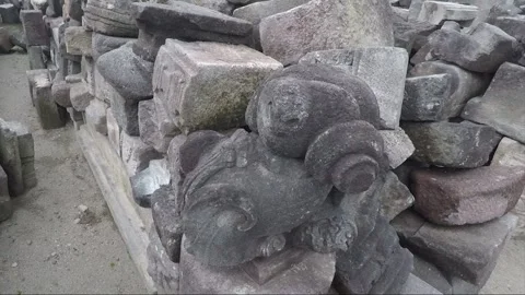 Panoramic View, Ruins of Perwara Temples, Sewu Temple Compound, Java, Indonesia Stock Footage 307137250