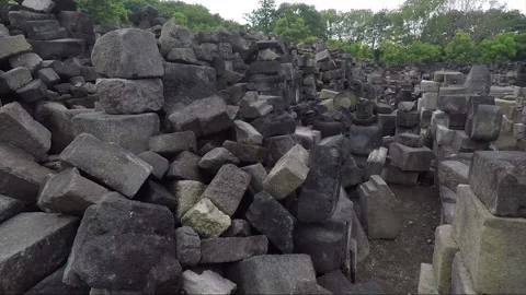 Panoramic View, Ruins of Perwara Temples, Sewu Temple Compound, Java, Indonesia Stock Footage 307222531