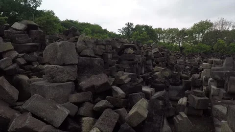 Panoramic View, Ruins of Perwara Temples, Sewu Temple Compound, Java, Indonesia Stock Footage 307222668