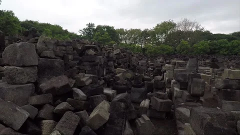 Panoramic View, Ruins of Perwara Temples, Sewu Temple Compound, Java, Indonesia Vídeos de archivo 307222670