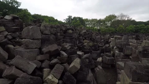 Panoramic View, Ruins of Perwara Temples, Sewu Temple Compound, Java, Indonesia Stock Footage 307222728