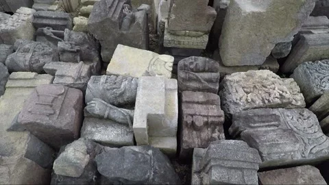 Panoramic View, Ruins of Perwara Temples, Sewu Temple Compound, Java, Indonesia Stock Footage 307223825