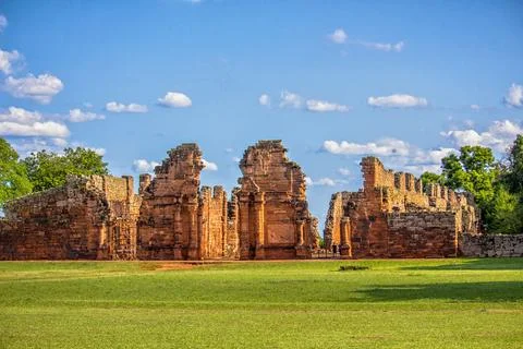 Panoramic view of the ruins of San Ignacio, Misiones, Argentina Stock Photos